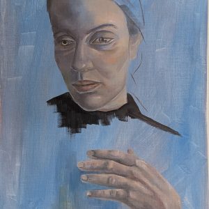 Head study in blue